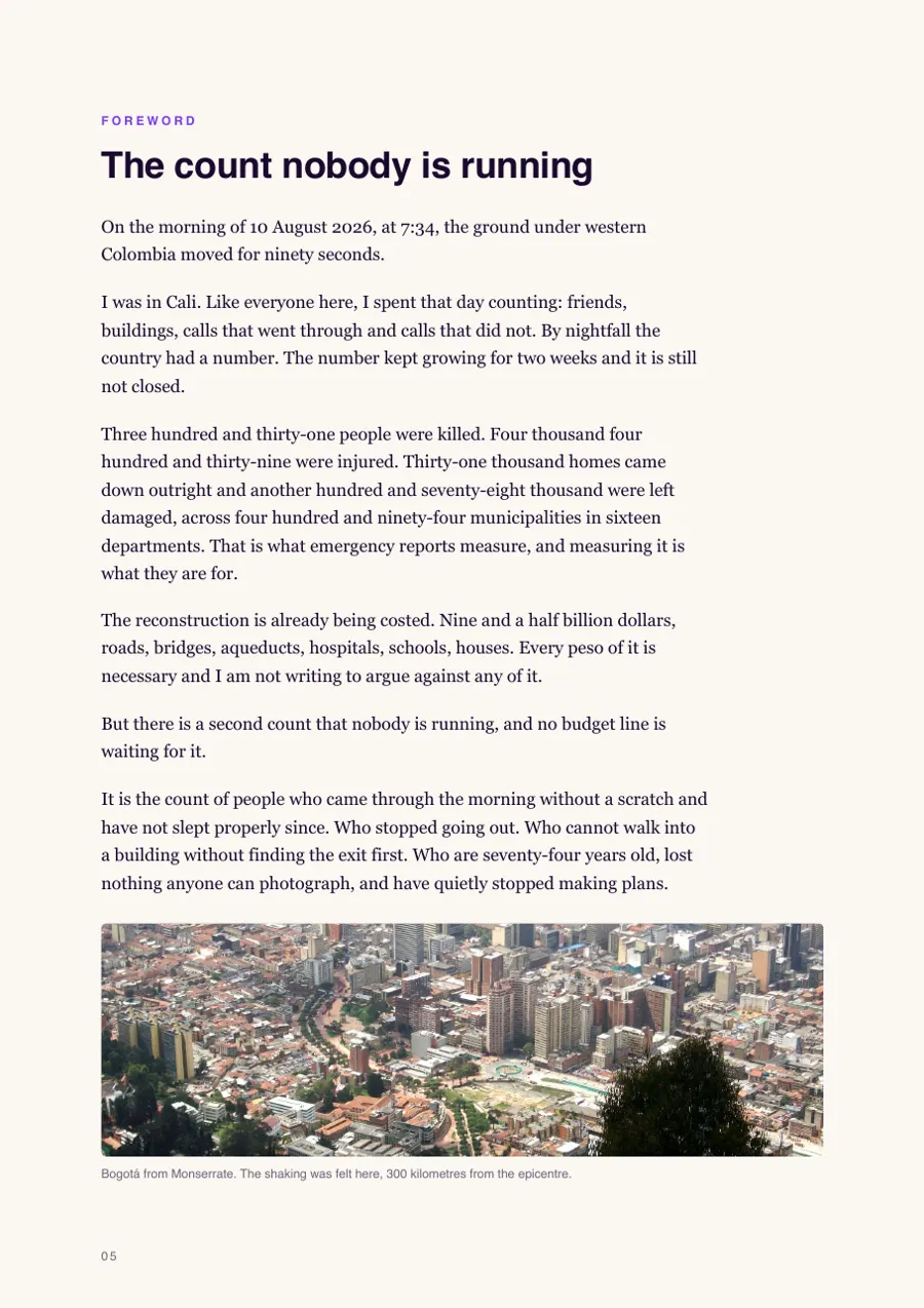 First page of the foreword